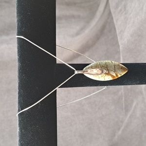 Italy 925 Silver Snake Chain 18" 1mm + 925 Silver & Jasper Stone Pendant VG